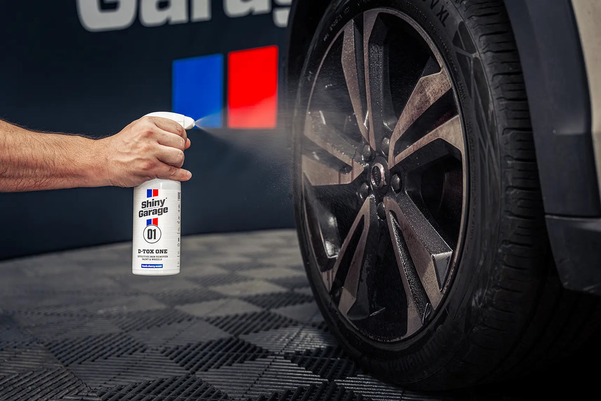 Shiny Garage D Tox Flyverust fjerner & fælgrens sprøjtes på volvo xc60 fælg