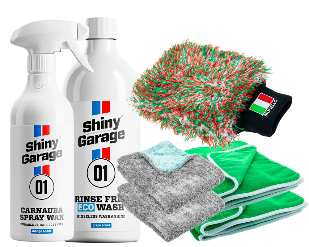 Skyllefri bilvask pakke med bilvoks