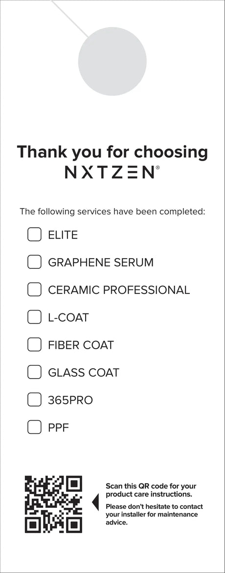 NXTZEN Hang Tag
